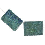 Chrysocoalla Lapis Rectangle Pendant Rustic Beads Large 35mm (2)