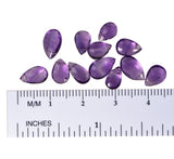 Amethyst Briolette Pear Facet Beads ~8-10mm Qty=12