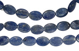 Kyanite Oval Strand 18mm Natural Silver Blues 15.5 Inch