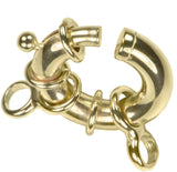 uGems 14K Gold Super Spring Ring Clasp with Figure-8 Connector 16mm