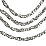 uGems Sterling Silver Argentium Rope Pendant Chain 1.8mm 20 Inch