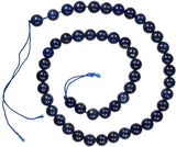 SODIAL(R)Lapis Lazuli 8mm Round Gem Royal Blue Beads Strand 15"