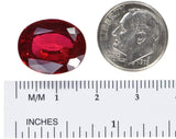 uGems Synthetic Ruby Large Oval Facet Pigeon Blood Red (16 Millimeters)