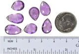 Amethyst Briolettes Pear Teardrop Genuine Facet Beads 10mm-12mm (Qty=7)