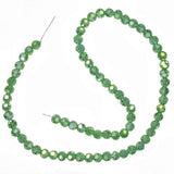 Green Peridot Ab Crystal Round Beads Strand 6mm 16"