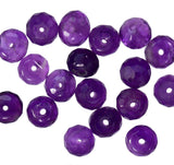 Amethyst 6mm Faceted Rondelles 1mm Hole (Qty=18 Beads)