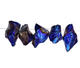 Titanium Blue Quartz Coated Nugget Point Pendant Beads 15mm to 30mm (Qty=5)