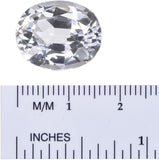 Created White Sapphire Unset Faceted Oval Facet ~16mm x 13mm