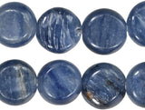 Blue Kyanite Button Disc Bead Strand 8mm 15.5 Inch