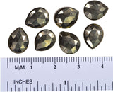 Natural Pyrite ~10mm x 8mm Briolette Pears Beads (Qty=7)