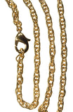 uGems Gold-Tone Steel Chain Necklace 3mm Rope 20"