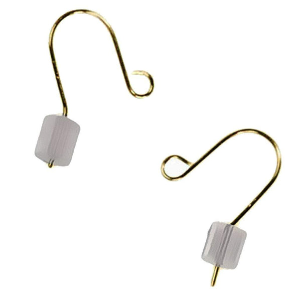 Earwire 14k Solid Yellow Gold Fishhook Loop Earring Parts Pair